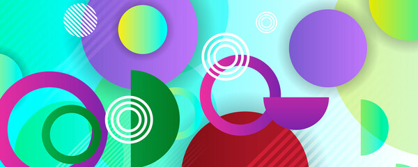 Abstract colorful geometric composition - multicolored circle background
