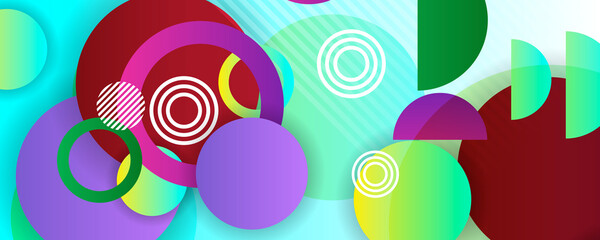 Naklejka premium Abstract colorful geometric composition - multicolored circle background