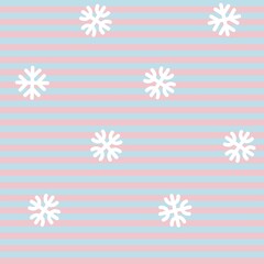 Pink Christmas Snowflakes seamless pattern design