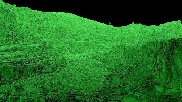 Real time drone aerial scans overlayed on a 3D digital model of a sand quarry,enabling accurate volume measurements for enhanced efficiency.