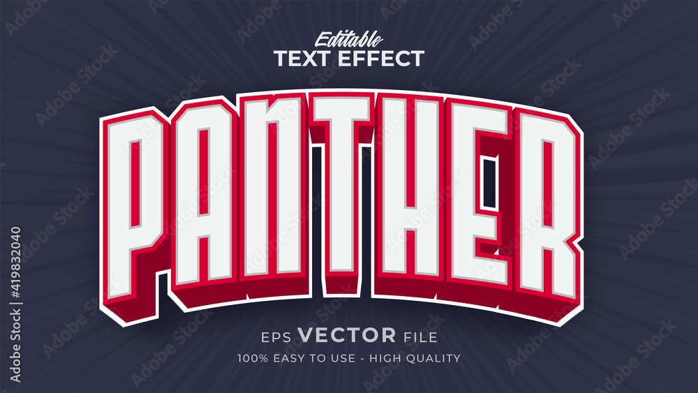 Poster editable text style effect - panther text style theme