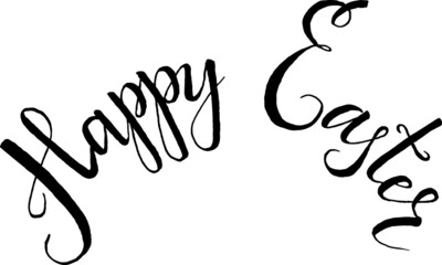 Happy Easter Handwritten wishes. Isolated vector lettering design for gift cards and invitations