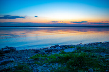 sunset over the river