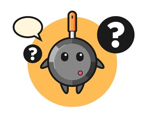 Cartoon illustration of frying pan with the question mark