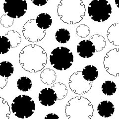 雪輪模様の背景　モノトーン