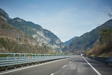 Italian highway in mountains
