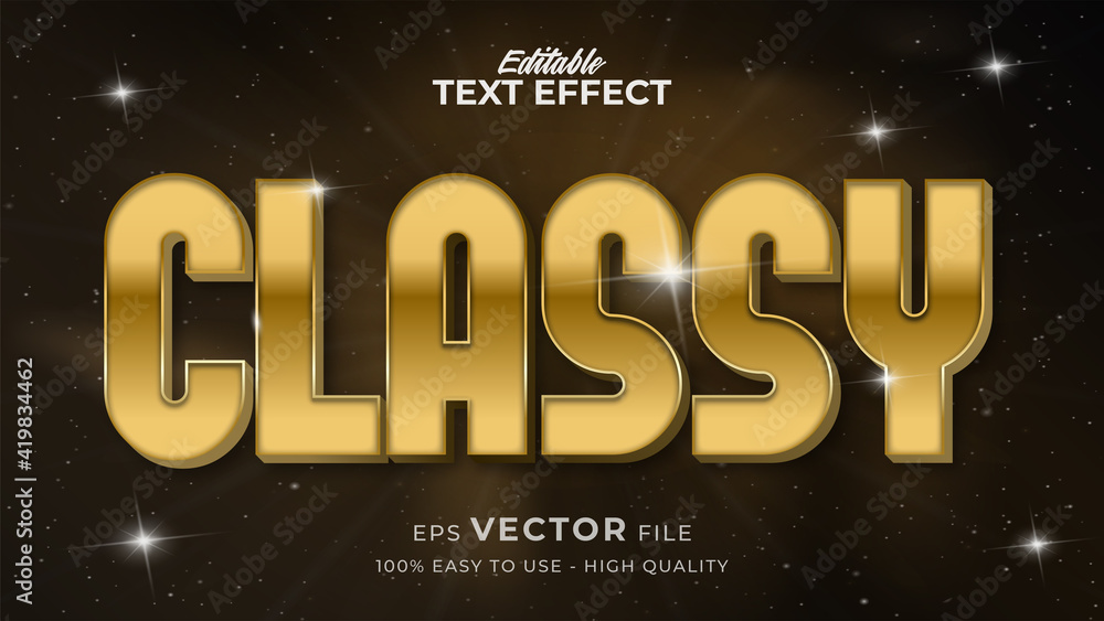 Fototapete editable text style effect - classy gold text style theme