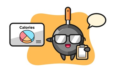 Illustration of frying pan mascot as a dietitian
