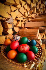 easter eggs in basket