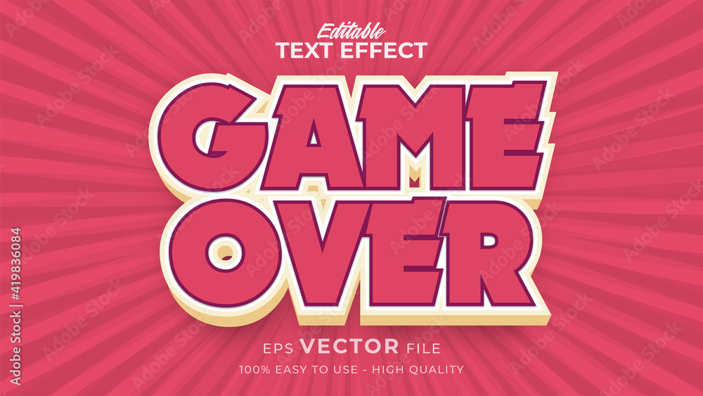 Poster editable text style effect - game over text style theme