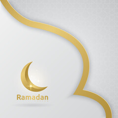 Ramadan Kareem greeting card design with islamic ornament background. Vector illustration