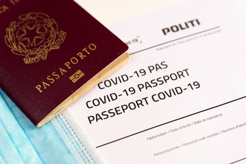 covid-19 vaccine passport concept. travel and tourism during covid19 pandemic with restrictions and lockdown to stop spread the corona virus. hope is for vaccine to allow holidays