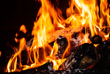 Fire Pit at night showing glowing embers