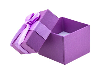 Purple gift box. Isolated on white background.