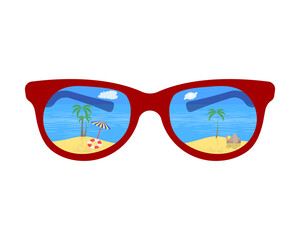 glasses with beach views