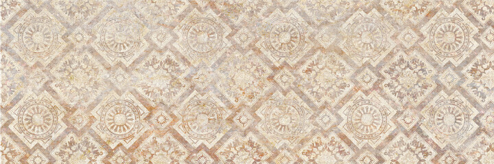 Wall Decor for interior home decoration, Ceramic Tile Design. it can be used for ceramic tile, wallpaper, linoleum, backdrop, coverpage, poster, textile, web page background -  Illustration