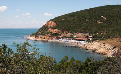 Beach on Kinaliada (Kinali Island) at Marmara Sea in Istanbul, Turkey.