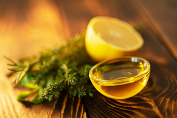 fresh herbs and olive oil