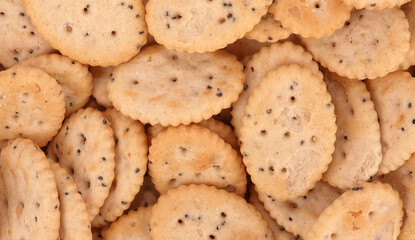 Party crackers spicy salty snack food pile
