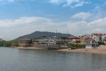 Fototapeta premium building facades in the historic old town, Casco Viejo, Panama City