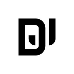 Vector Logo Letters DJ Bold