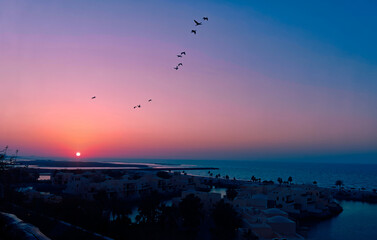 sunset over the sea