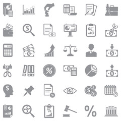 Business And Enterprise Icons. Gray Flat Design. Vector Illustration.