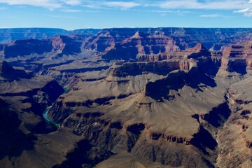 View of Colorado from south rim Grand Canyon National Park, Arizona, USA
