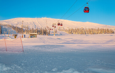 Cable Car Ski Lift, Yllas, Finland