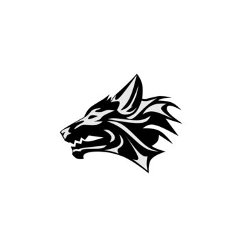 Vector  illustration of tribal wolf 
