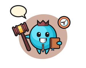Mascot cartoon of blueberry as a judge