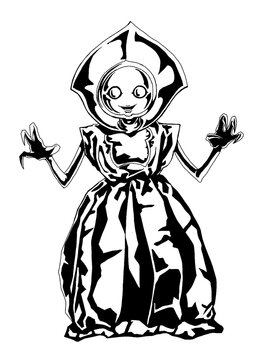 フラットウッズモンスター　塗り絵　line art　 flatwoods monster,