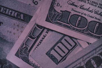 Beautiful Dollars on a table night background. American, US Dollars Cash Money. Macro  photography...