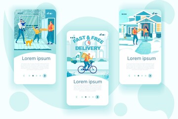 Pizza Delivery Service Onboarding Screen Templates