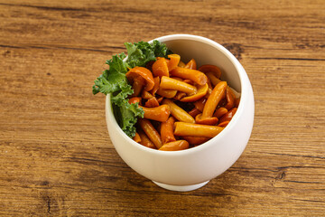 Marinated mushroom - honey agaric in the bowl