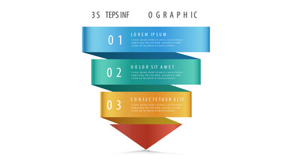 3 points of steps, infographic template, layout design vector with arrow diagram