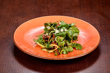 Salad with beef and cucumber