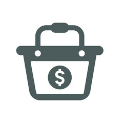 Cart, Shopping payment icon. Gray color vector logo.