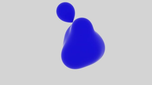 Liquid bubbles rotate and flow into each other. 3D-render.