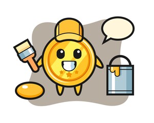 Character illustration of medal as a painter