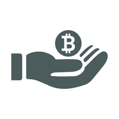 Cryptocurrency, bitcoin payment icon. Gray color vector.