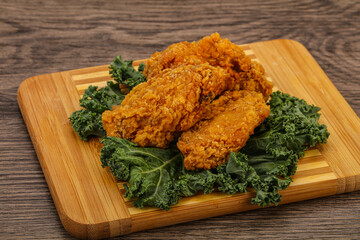 Hot fried crispy chicken wings