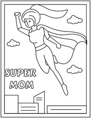 
Mother day coloring page designed in hand drawn vector

