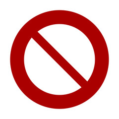 Red No Sign or General Prohibition Circle-Backslash Icon. Vector Image.
