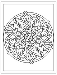 
A linear design vector of mandala pattern flower 

