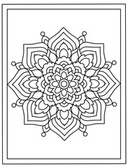 
A linear design vector of mandala pattern flower 

