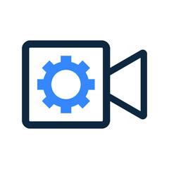 Video camera icon. Editable vector isolated on a white background.