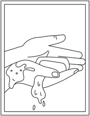 
A soap dispenser editable line vector stroke 

