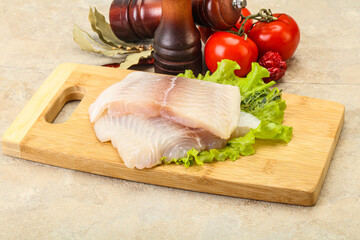Raw pangasius fillet for cooking