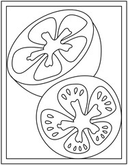 
Sliced tomatoes vector download, colouring page

